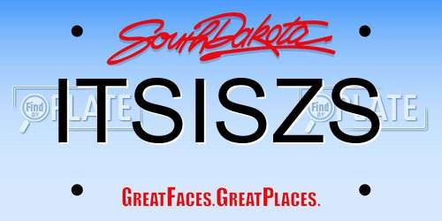 ITSISZS South Dakota License Plate