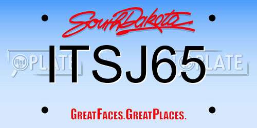 ITSJ65 South Dakota License Plate