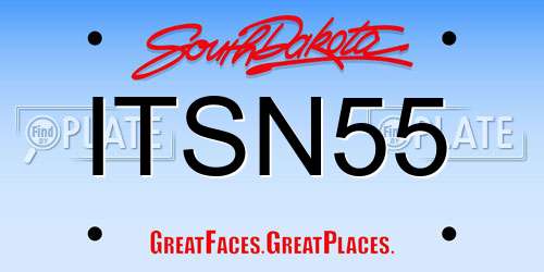 ITSN55 South Dakota License Plate