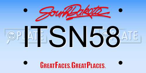 ITSN58 South Dakota License Plate