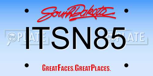ITSN85 South Dakota License Plate