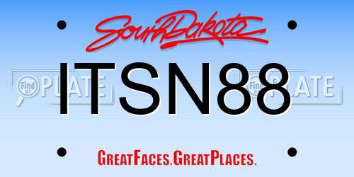 ITSN88 South Dakota License Plate