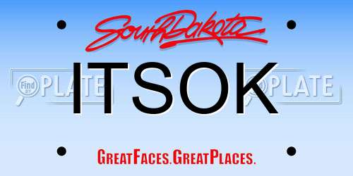 ITSOK South Dakota License Plate