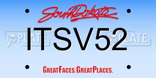 ITSV52 South Dakota License Plate
