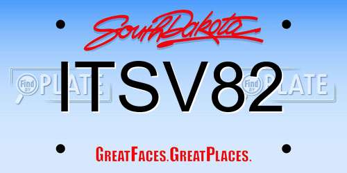 ITSV82 South Dakota License Plate