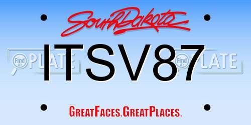 ITSV87 South Dakota License Plate