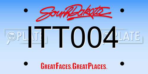 ITT004 South Dakota License Plate