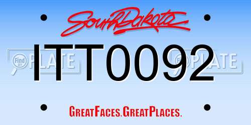 ITT0092 South Dakota License Plate