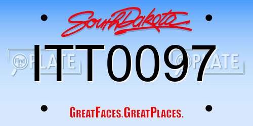 ITT0097 South Dakota License Plate