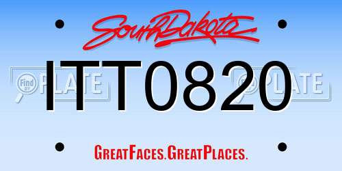 ITT0820 South Dakota License Plate