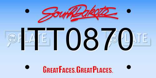ITT0870 South Dakota License Plate