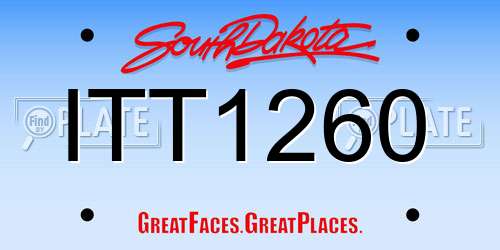 ITT1260 South Dakota License Plate