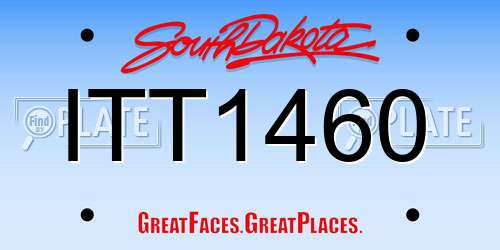 ITT1460 South Dakota License Plate