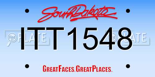 ITT1548 South Dakota License Plate