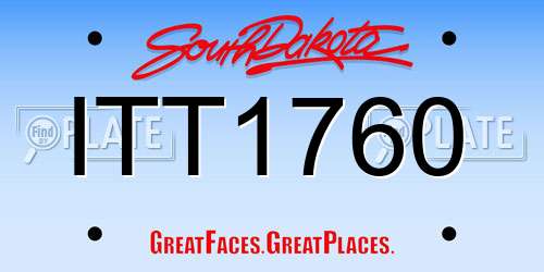 ITT1760 South Dakota License Plate
