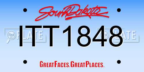 ITT1848 South Dakota License Plate