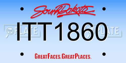 ITT1860 South Dakota License Plate
