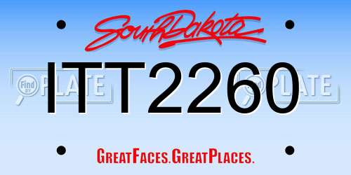 ITT2260 South Dakota License Plate