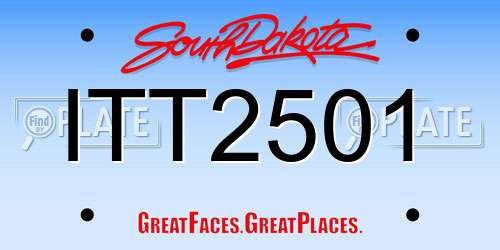 ITT2501 South Dakota License Plate
