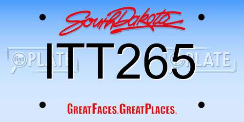 ITT265 South Dakota License Plate