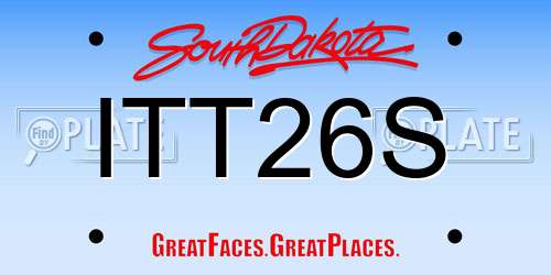 ITT26S South Dakota License Plate