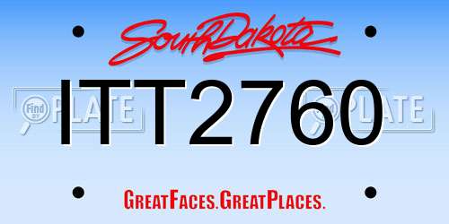 ITT2760 South Dakota License Plate