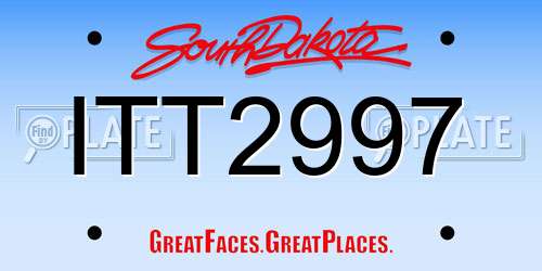 ITT2997 South Dakota License Plate