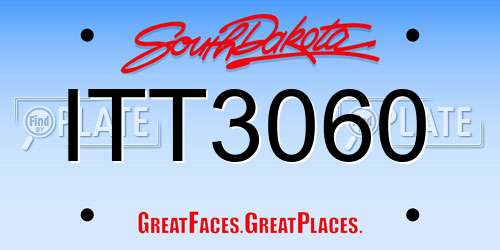 ITT3060 South Dakota License Plate