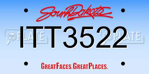 ITT3522 South Dakota License Plate