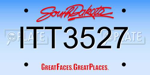 ITT3527 South Dakota License Plate