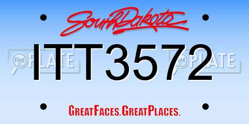 ITT3572 South Dakota License Plate