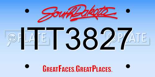 ITT3827 South Dakota License Plate