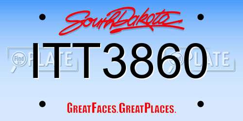 ITT3860 South Dakota License Plate