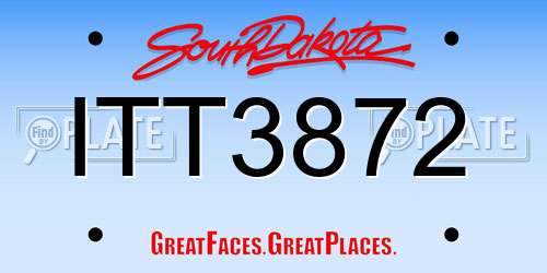 ITT3872 South Dakota License Plate