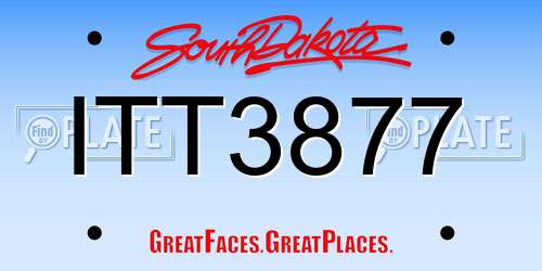 ITT3877 South Dakota License Plate