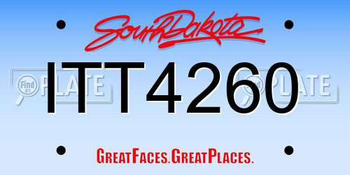 ITT4260 South Dakota License Plate
