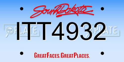 ITT4932 South Dakota License Plate