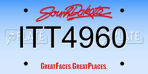 ITT4960 South Dakota License Plate