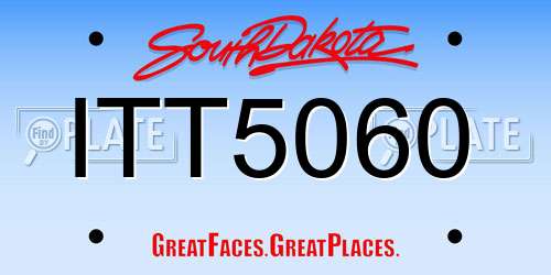 ITT5060 South Dakota License Plate