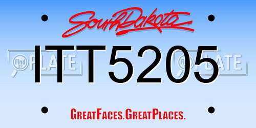 ITT5205 South Dakota License Plate