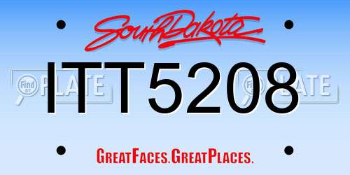 ITT5208 South Dakota License Plate
