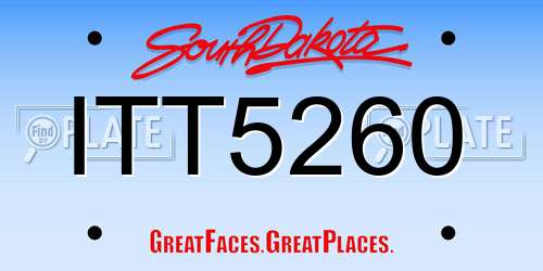ITT5260 South Dakota License Plate