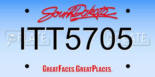 ITT5705 South Dakota License Plate