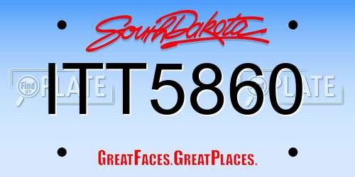 ITT5860 South Dakota License Plate