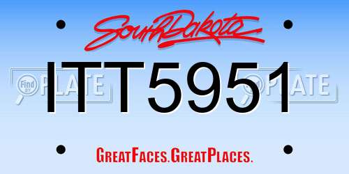 ITT5951 South Dakota License Plate