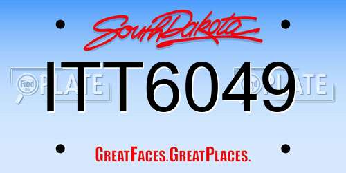 ITT6049 South Dakota License Plate