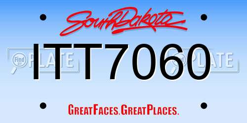 ITT7060 South Dakota License Plate
