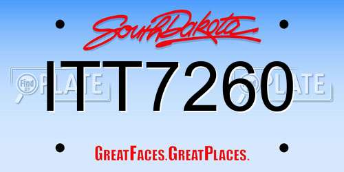 ITT7260 South Dakota License Plate