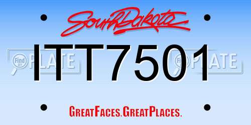 ITT7501 South Dakota License Plate