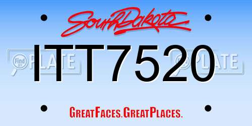 ITT7520 South Dakota License Plate